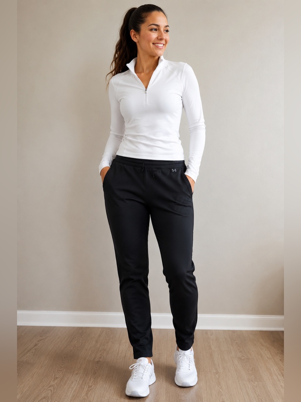 Under Armour Women’s Fitted Black Pants Warm Athletic Leggings Size Large